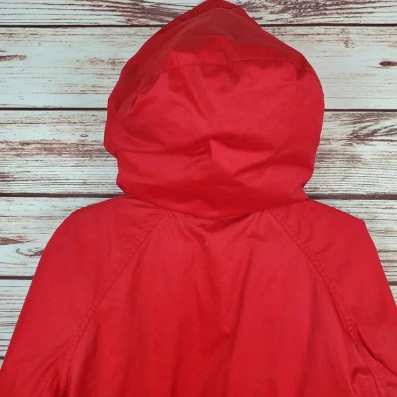 Eddie Bauer Womens Medium Vintage Snowline Red Goose Down Parka Puffer Coat - Picture 12 of 16